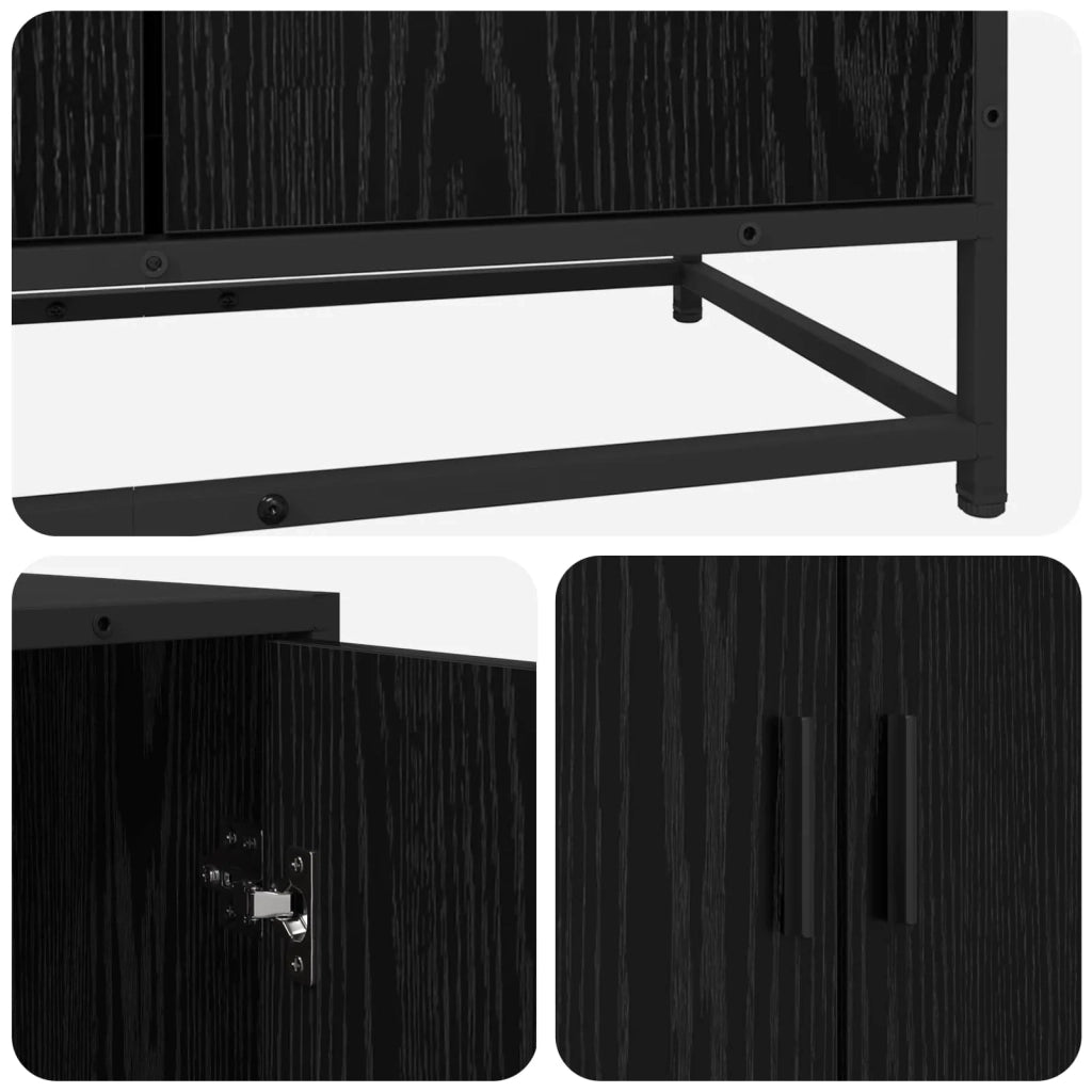 Credenza Rovere Nero 134 x 35 x 76 cm Legno ingegnerizzato 3446628