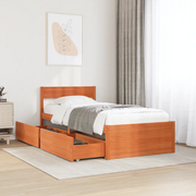 Letto senza Materasso Marrone Cera 100x200 cm in Legno di Pino 846791