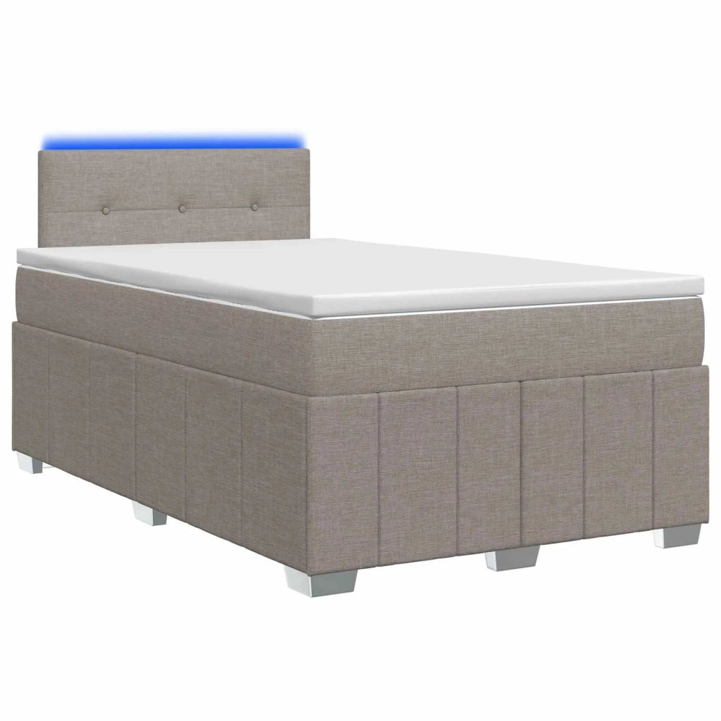 Letto box spring con materasso Tortora 120 x 190 cm Tessuto 3452632