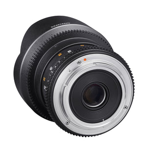 14mm T3.1 Video DSLR II per MFT - obiettivo video full-frame e APS-C per attacco MFT, messa a fuoco manuale con ingranaggio 0,8, grandangolo da 14 mm per attacco MFT, nero