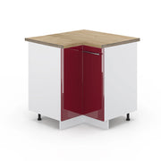 Mobile ad angolo cucina Fame-Line Bordeaux lucido/Bianco 80.5 cm, PL Rovere Vicco