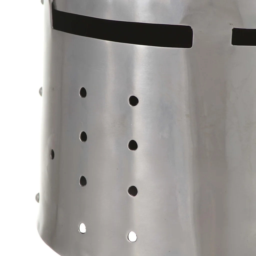Elmo da Cavaliere Medievale Antico LARP in Acciaio Argento 286117