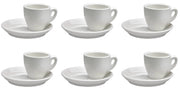 Set 6 Tazzine da Caffè con Piattini in Porcellana Allluminica Kaleidos Aluxina Vesuvio Bianche