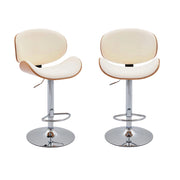 Set di 2 sgabelli da bar regolabile decorazione legno curvato e