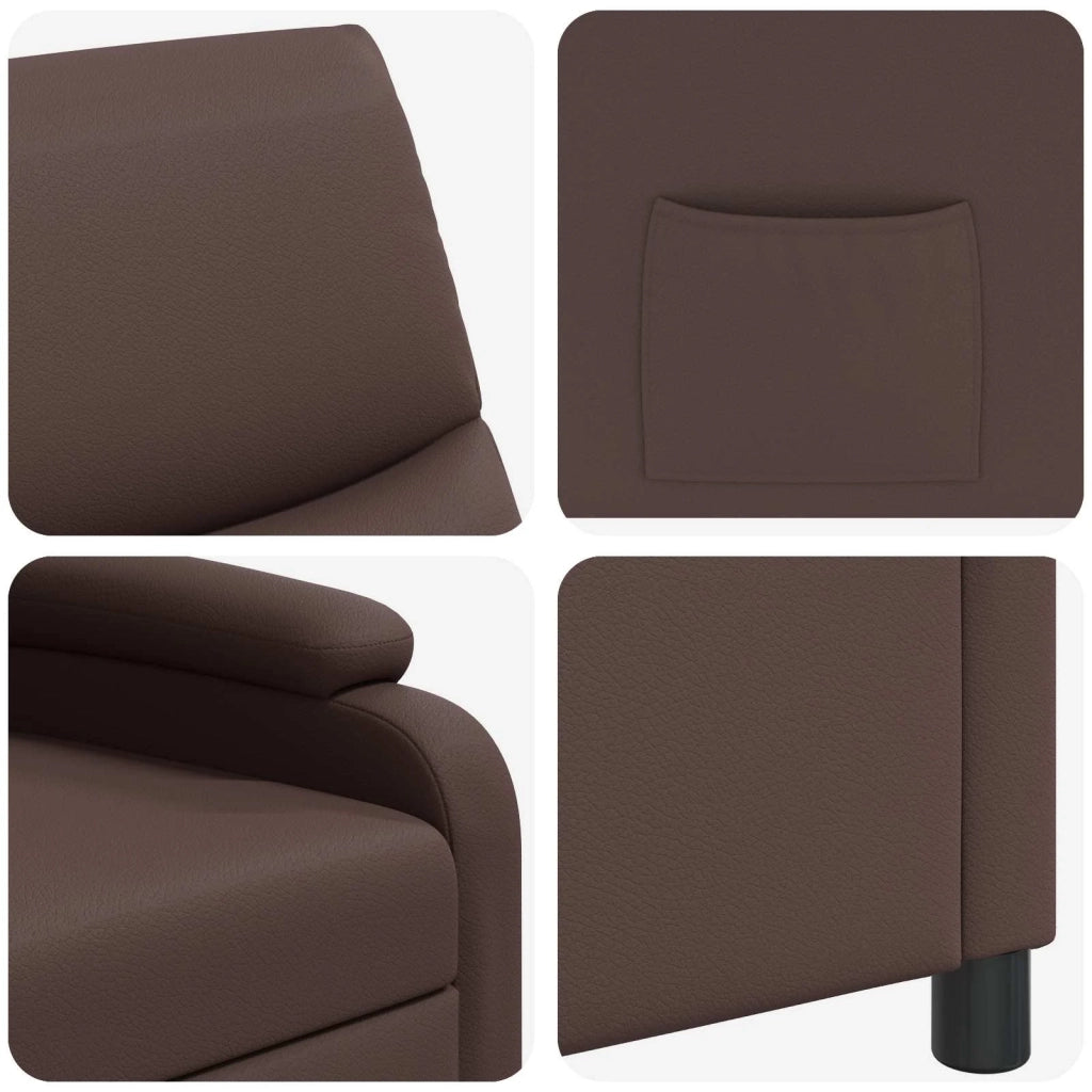 Divano Sedia-Poltrona reclinabile Marrone Similpelle 641209