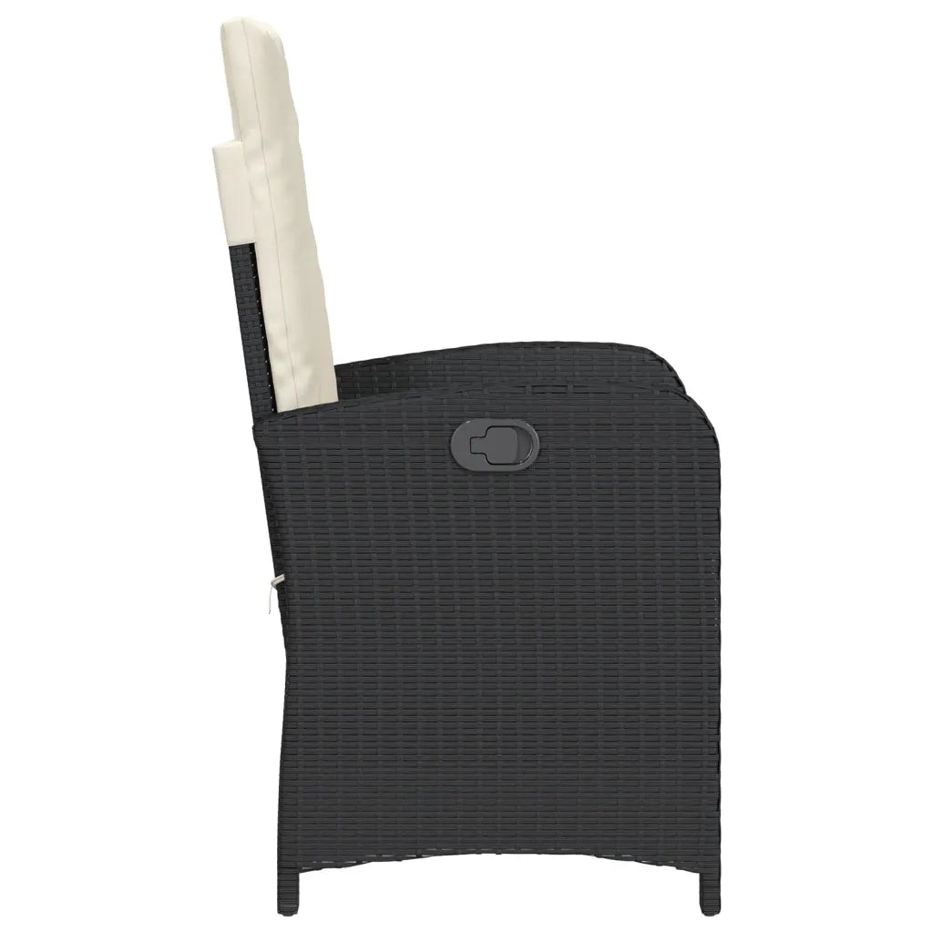 Set da Bistr¨° 3 pz | Set Salotto da Giardino con Cuscini Nero in Polyrattan