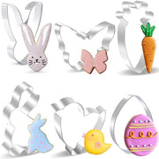 Set di 6 stampi per biscotti pasquali, stampi per biscotti pasquali in acciaio inossidabile, stampi per biscotti pasquali per decorare biscotti/torte/biscotti/dolci, stampi per biscotti pasquali 6 pezzi