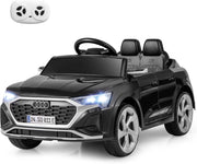 Macchina Elettrica per Bambini Audi SQ8 12V con Telecomando, Auto Elettrico a Pedale, Veicoli con Musica, Fari LED e Doppio Motore, 3 Velocità 3-5km/h, Carico 30 kg, 3+ Anni (Nero)