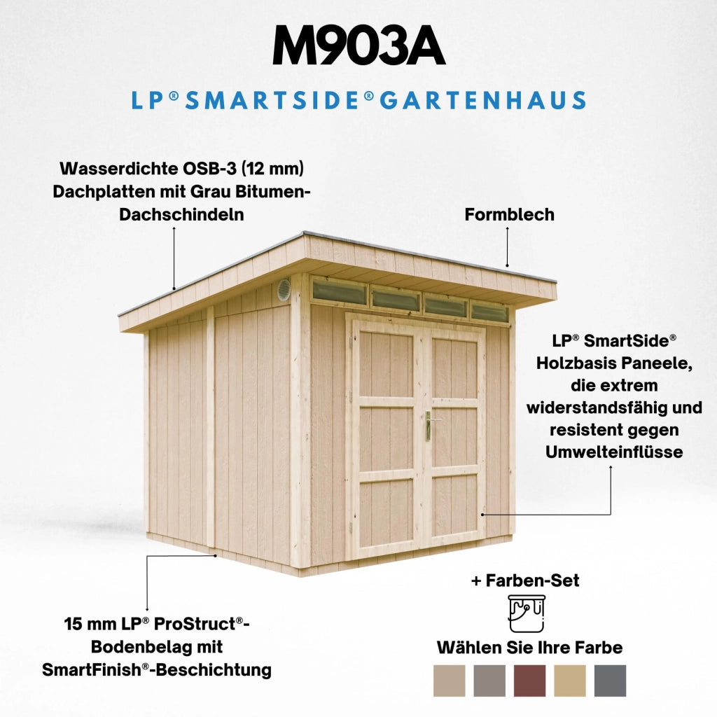 Casetta da Giardino di QUALIT? PREMIUM 5,9m?²-L279xW293cm - TIMBELA M903A-CAVERN STEEL