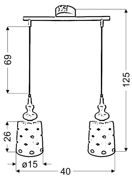 Lampada a sospensione Candellux HAMP bianca 2xE27 40cm