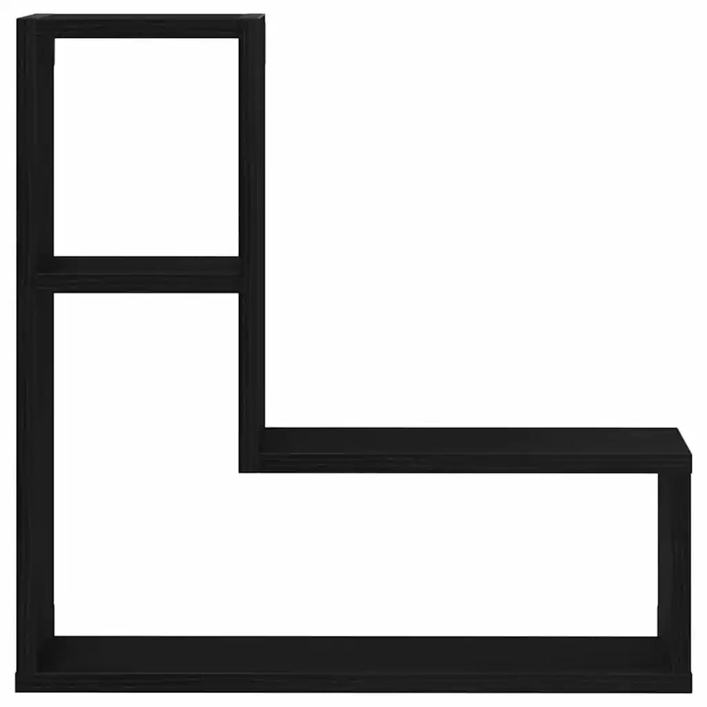 Scaffale da parete 2 pcs Rovere Nero 50 x 15 x 85 cm 862651