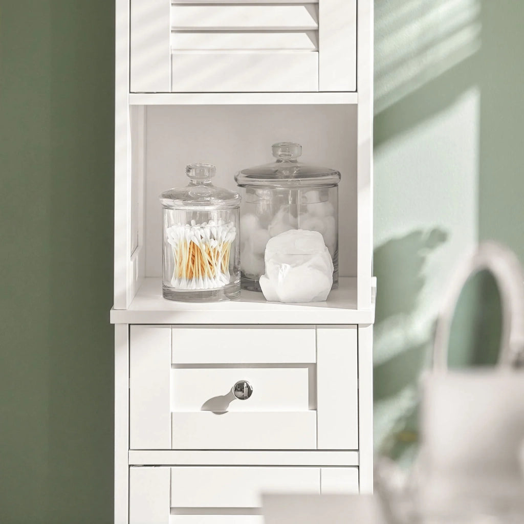 Mobiletto Bagno Colonna Bagno Cassettiera Bagno Bianco Con Cassetti Bianco FRG236-W