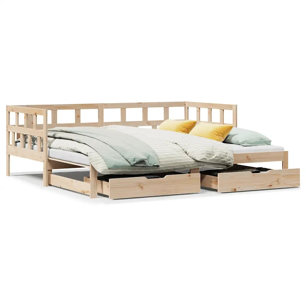 Divano Letto Estraibile con Cassetti senza Materasso 80x200 cm