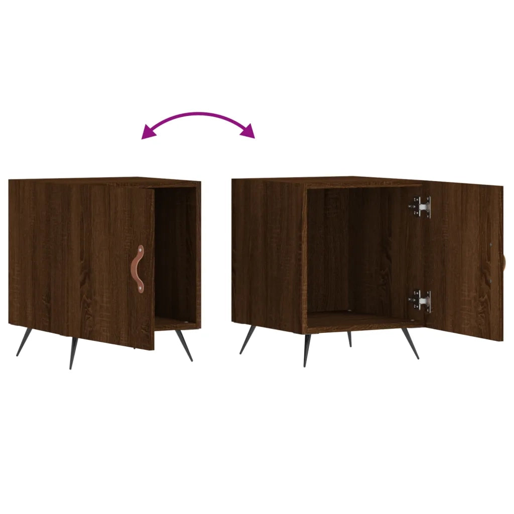 Comodini 2 pz Rovere Marrone 40x40x50 cm in Legno Multistrato