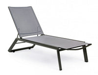 Set 4 Lettini Prendisole da Giardino 67x194x95h cm Cruise con Ruote Antracite