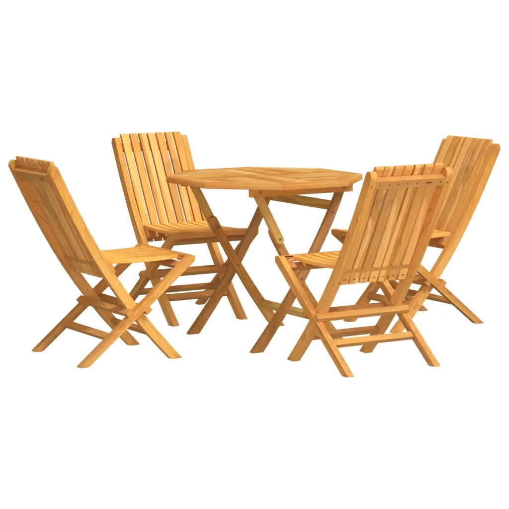 Set da Pranzo per Giardino 5 pz in Legno Massello di Teak 3155027