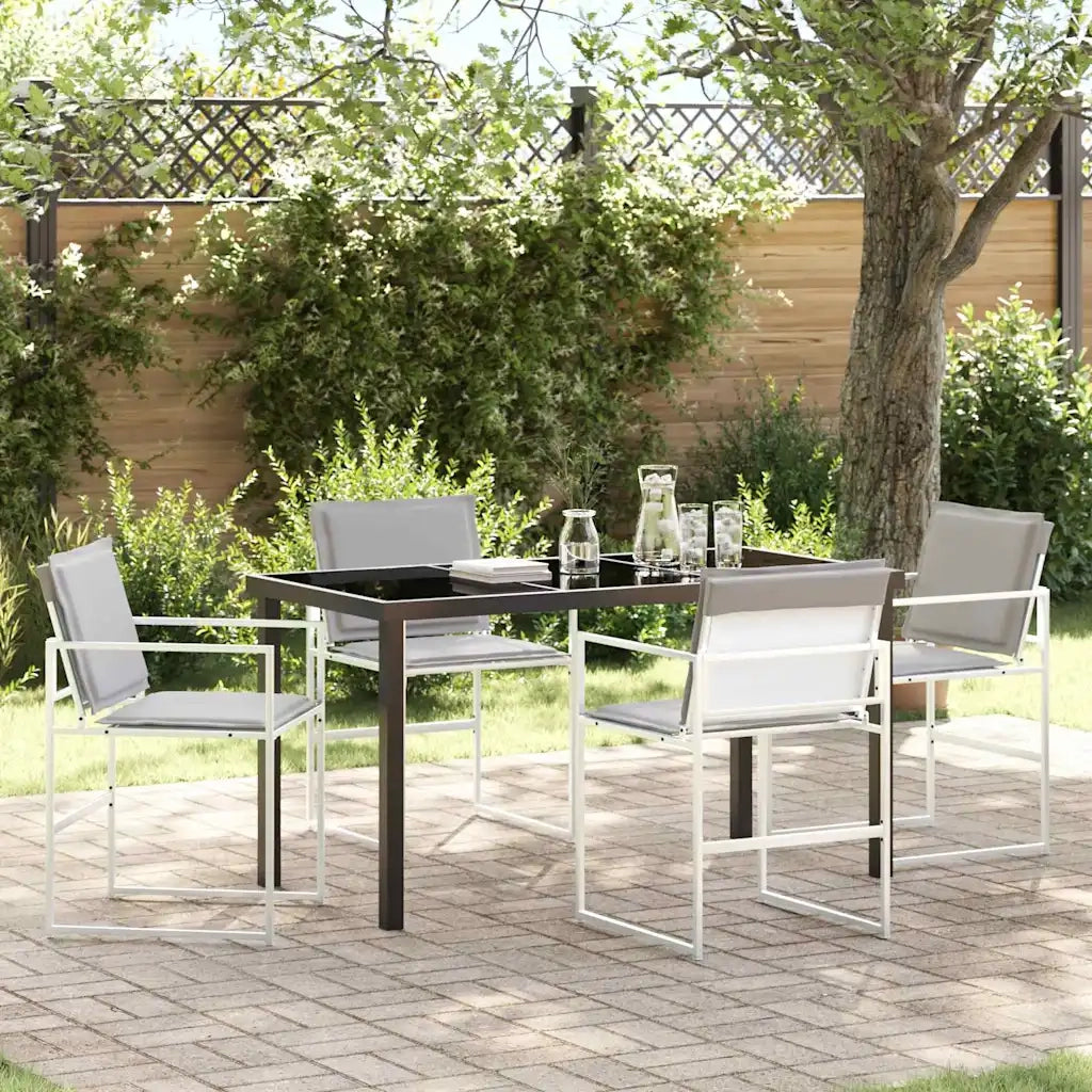 Set da Pranzo per Giardino 5 pcs Bianco 3379336