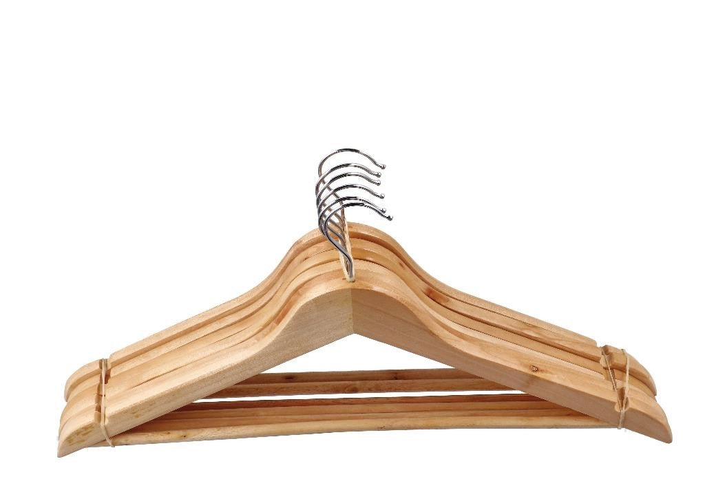 Set 6 Pezzi Stampelle Grucce in Legno Chiaro 44,5 x 23,5 cm