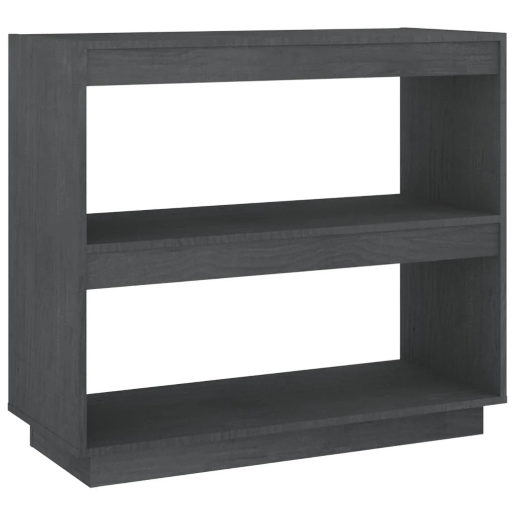 Libreria Grigia 80x35x71 cm in Legno Massello di Pino 810881