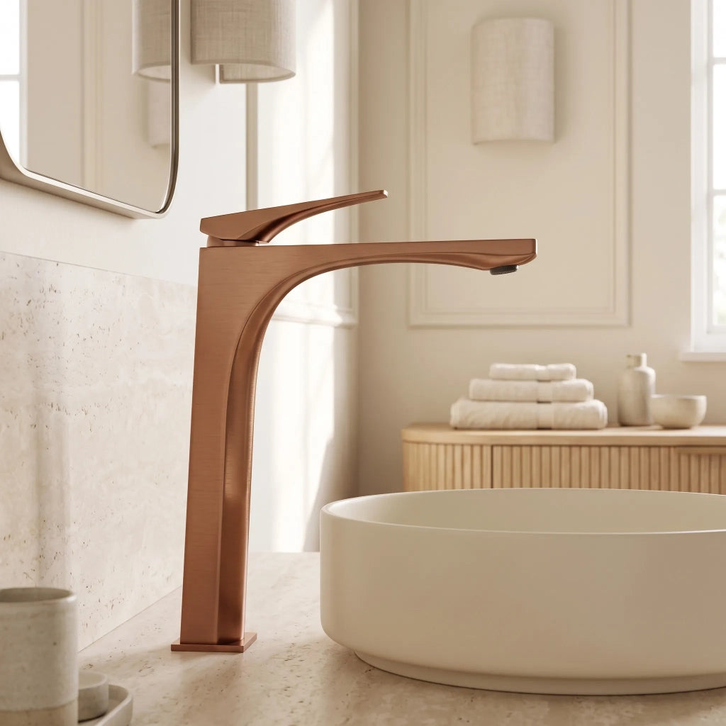 Rubinetto Da Lavabo Premium Rea Joe Brush Copper High