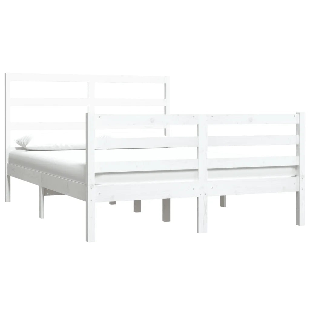 Giroletto-Struttura Letto Bianco Legno Massello di Pino 120x190cm Small Double 843991