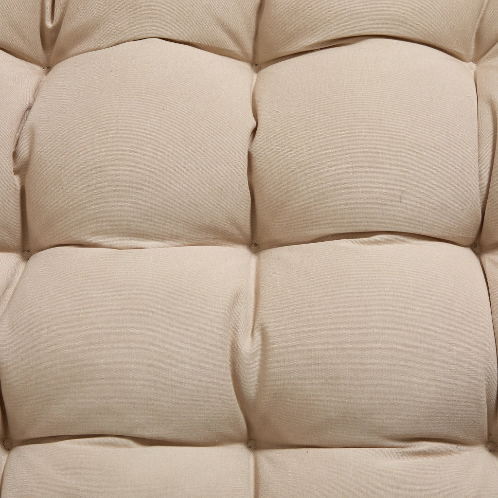 Sedia a Dondolo da Esterno con Oscillazione Regolabile e Cuscino Spesso; per Interni ed Esterni; Acciaio Beige