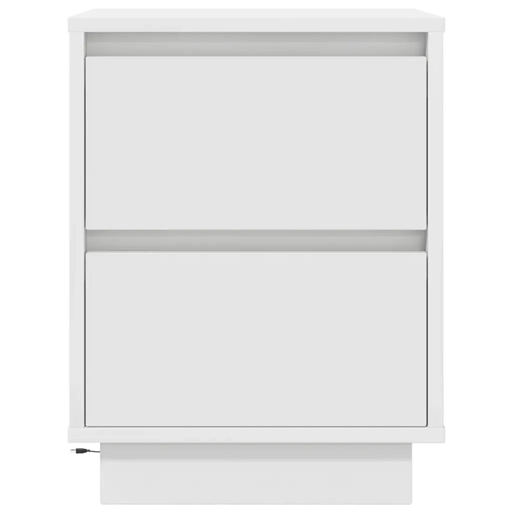 vidaXL Comodini con Luci a LED 2 pz Bianco 38x34x50 cm