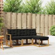 Set di divani da esterno con cuscino 4 pcs Naturale e Nero