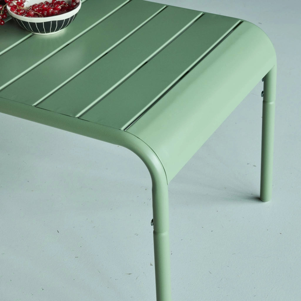 Tavolino da giardino in acciaio, 90 cm, verde