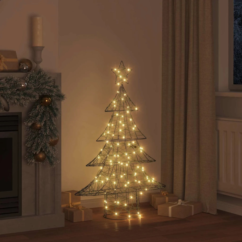 Albero di Natale | Decorazioni natalizie con 120 LED Bianco caldo 150 cm Rattan