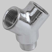 RACCORDO Y MASCHIO OTTONE CROMATO  M 1/2 x F 1/2 x F 1/2     MADE IN ITALY