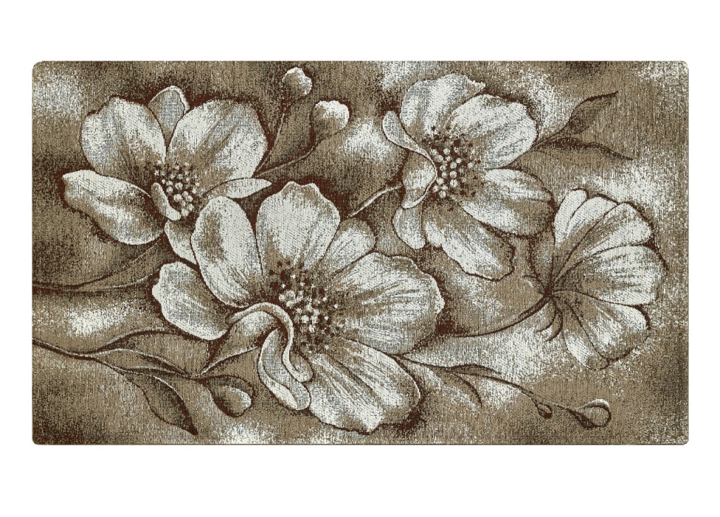 Tappeto Salotto Velour Antiscivolo Disegno Asturia By Suardi - 85x150 - Fango