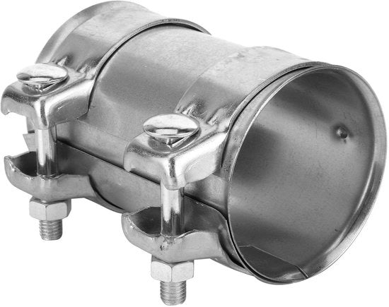 Fissatore di Scappamento Universale 76mm - Fissatore in Acciaio Inossidabile - Fissatore a Doppia Testa - Connettore - Adatto per Auto - Connettore di Scappamento
