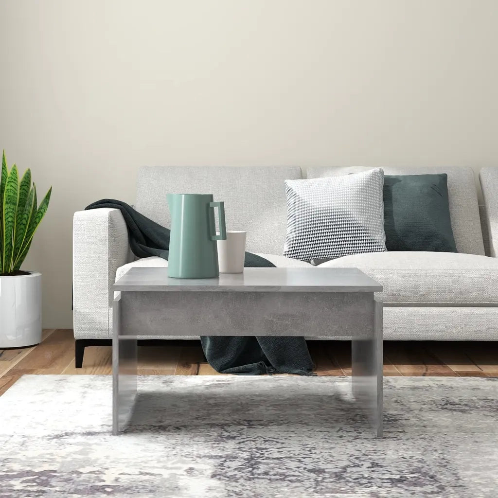 Tavolino da Salotto Grigio Cemento 68x50x38cm Legno Multistrato 808336
