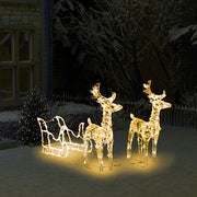 Decorazione Natalizia Renne e Slitta 160 LED 130 cm in Acrilico 328514