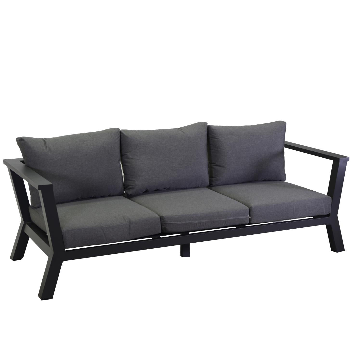 Divano 3 Posti 193x78xh84 cm in Alluminio Riverton Antracite