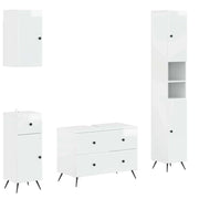 Set di Mobili da Bagno da 4 Pezzi BREDA Bianco Lucido 3417967