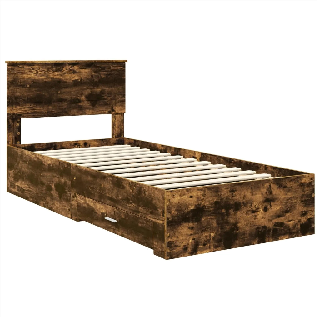 Struttura del letto Rovere fumé 100 x 200 cm Legno multistrato