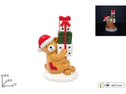 Decorazione Casa Natale Natalizia Orso Seduto con Pacchi Regalo e Luci