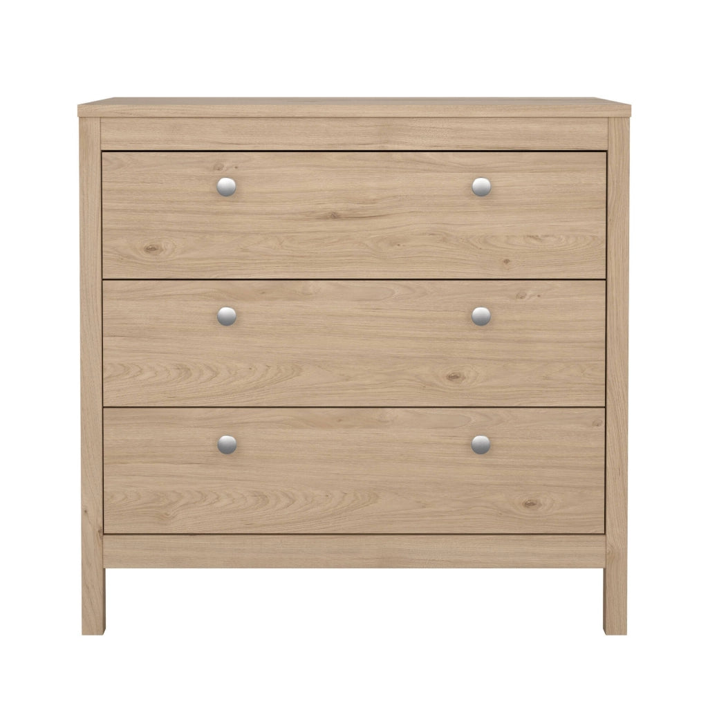 Cassettiera Sagar, Settimino multiuso, Comò camera da letto, Mobile con cassetti, 82x38 h80 cm, Rovere