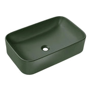 Lavabo da appoggio rettangolare 61x38 cm verde opaco in ceramica