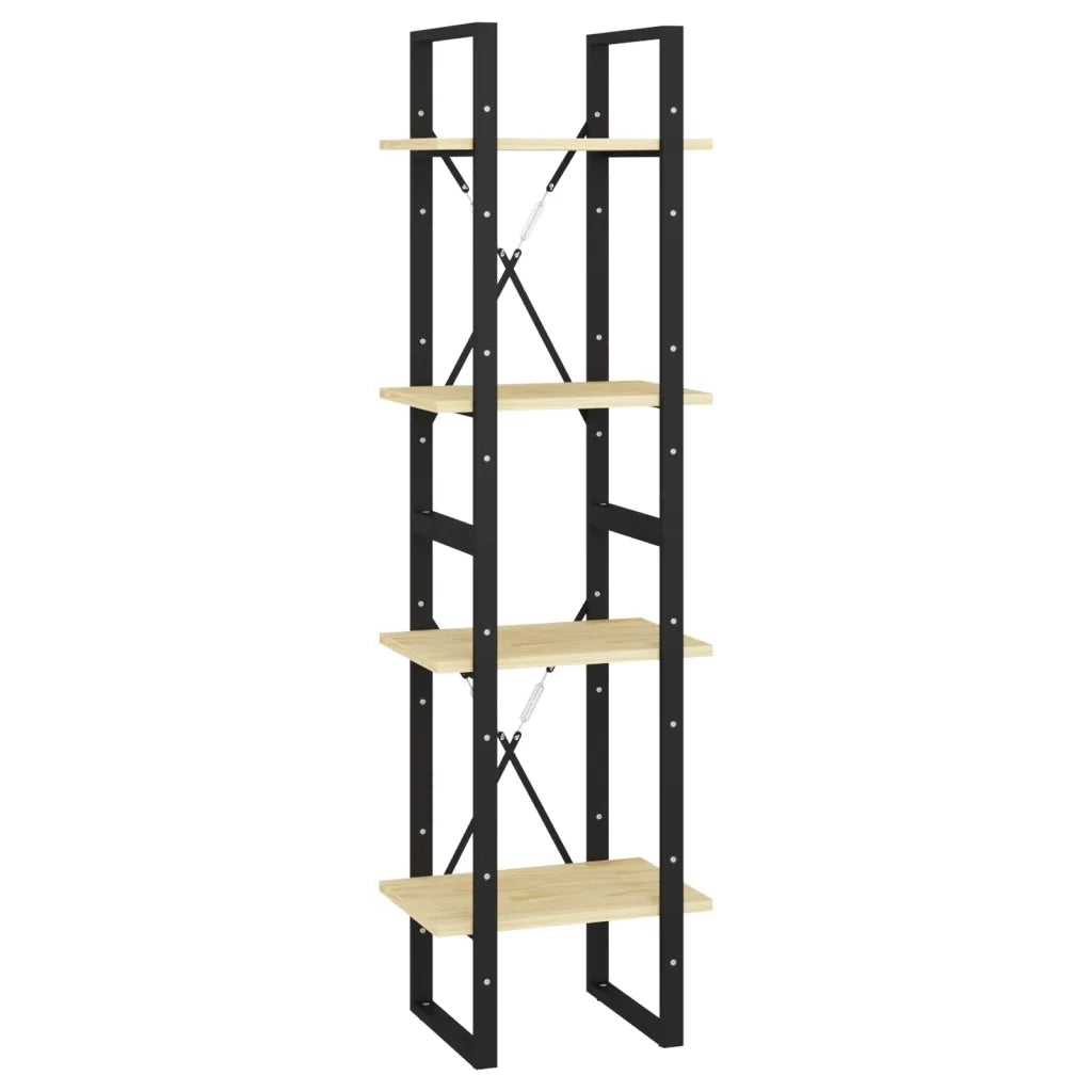 Libreria a 4 Ripiani-Scaffale per Libri-Mobile di Stoccaggio 40x30x140 cm in Legno Massello di Pino