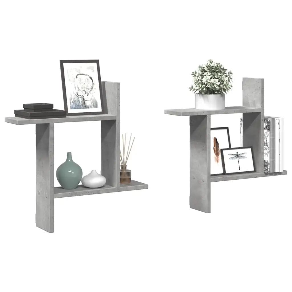 Mensole a Muro 2pz Grigio Cemento 50x12x50 cm in Truciolato 853257