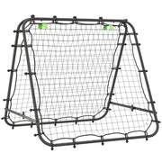Rimbalzatore da calcio pieghevole in acciaio nero, regolabile, 100 x 95 x 90 cm