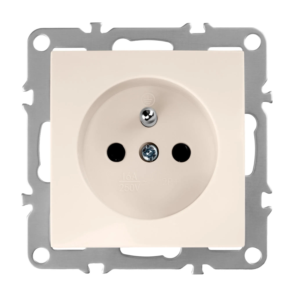 Presa Singola Con Messa A Terra Oste Jnh001-g Beige