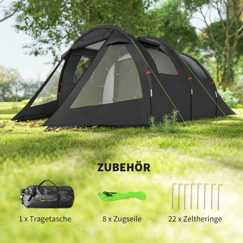 Tenda da campeggio trekking 2 stanze ¨C zephmum ¨C 475x264x172 cm nero