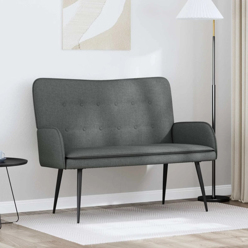 Divano a 2 Posti Grigio Scuro 115 x 61 x 87 cm Tessuto