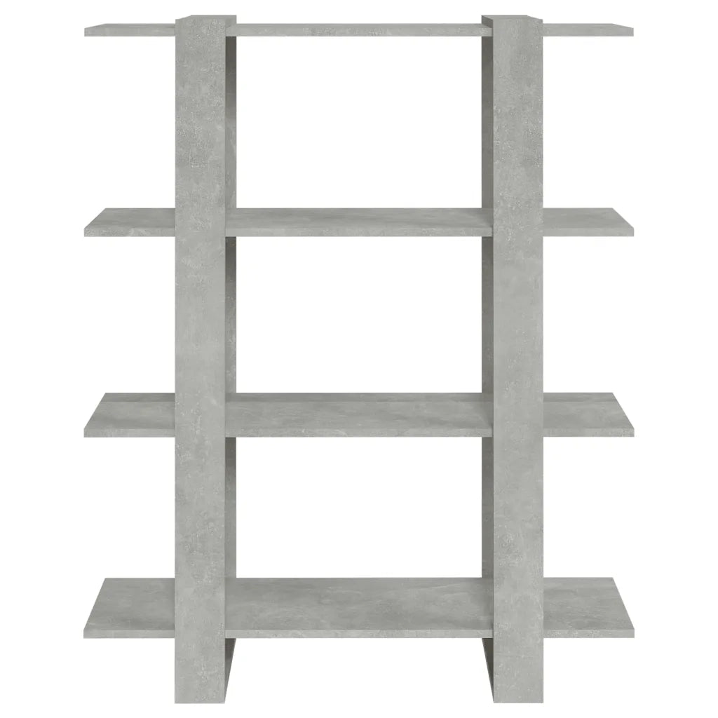 Libreria Divisorio-Scaffale per Libri-Mobile di Stoccaggio Grigio Cemento 100x30x123,5 cm