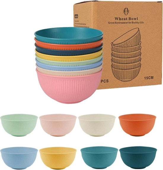 Pacco di 8 contenitori per snack, slakommen, 26 OZ contenitore in plastica, contenitore per snack riutilizzabile, resistente a microonde e lavastoviglie, contenitori per snack per zuppe, insalate, spuntini