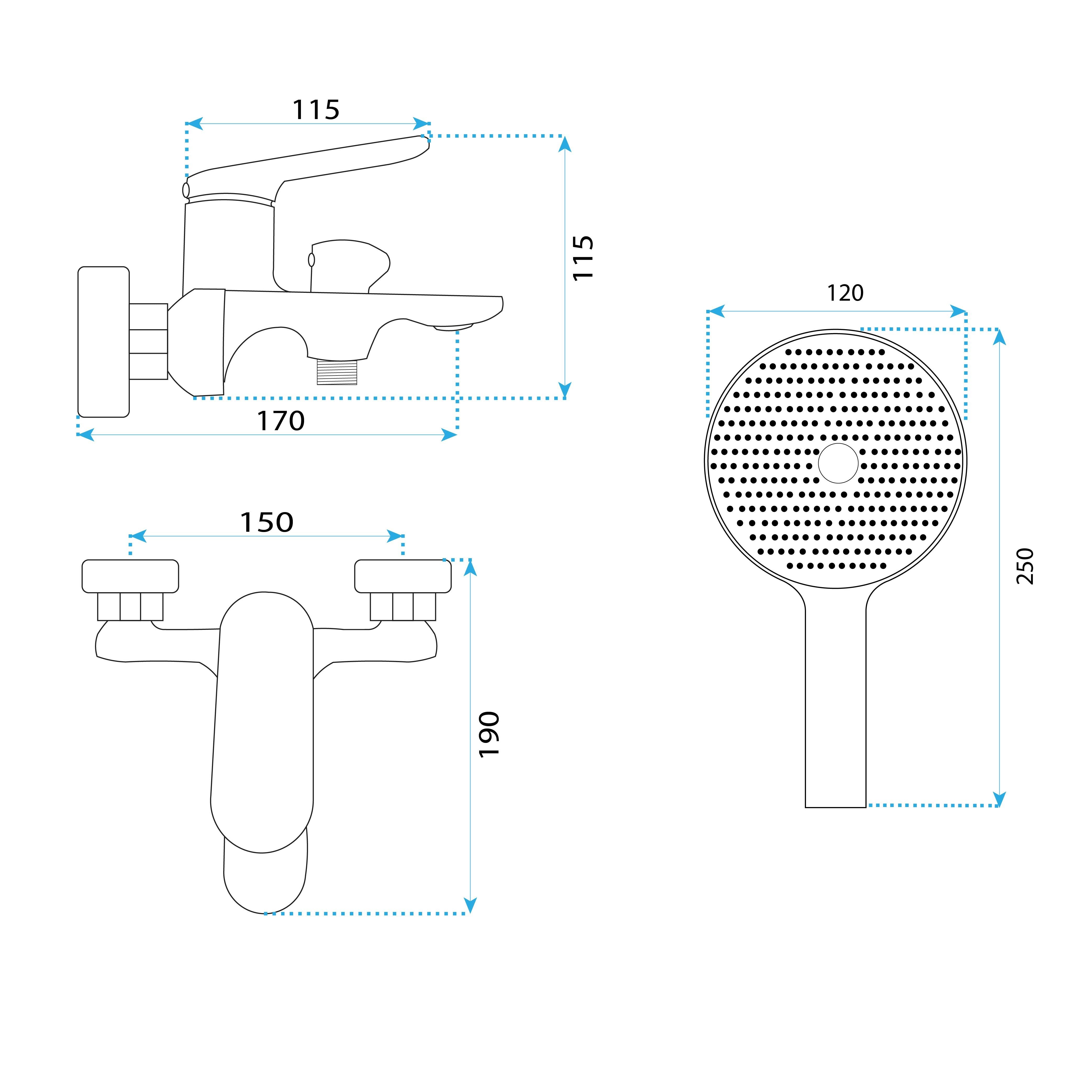 Rubinetto Da Vasca Rea Marco Black